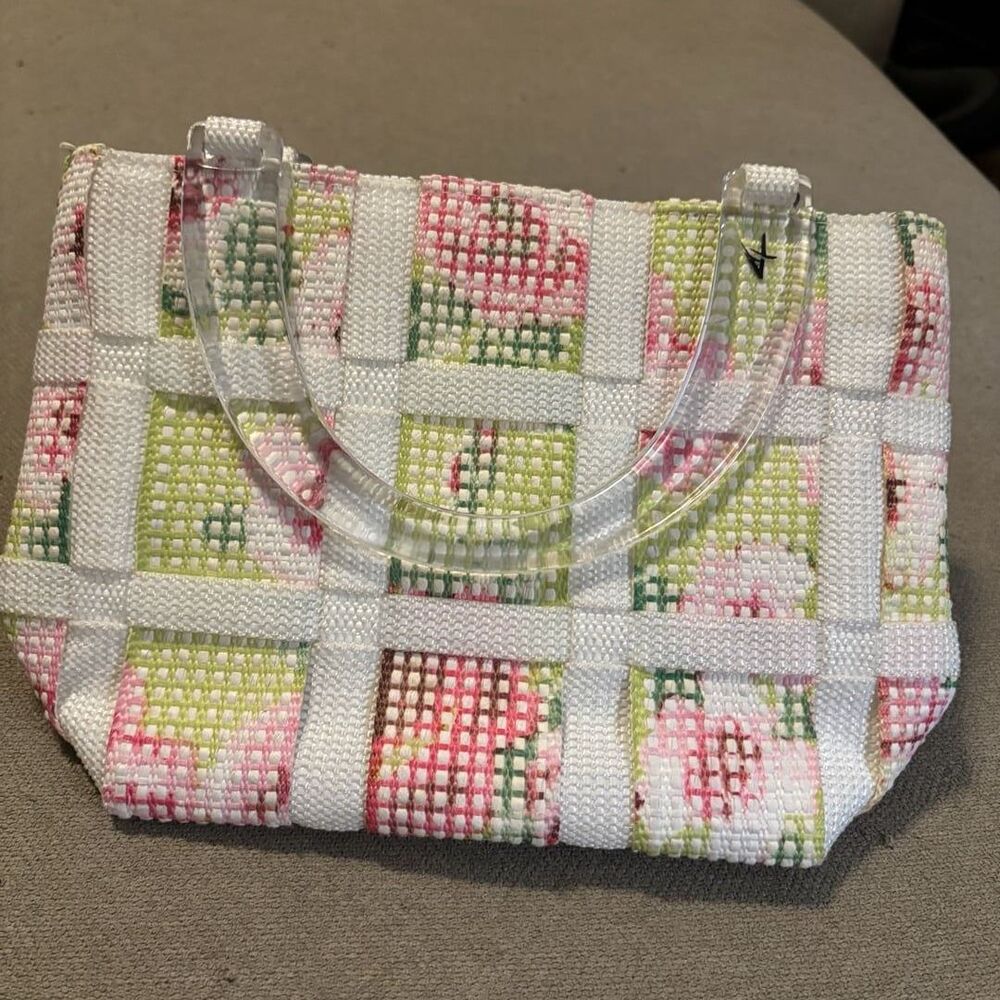 Alma Tonutti Woven Floral Ribbon Hand Bag